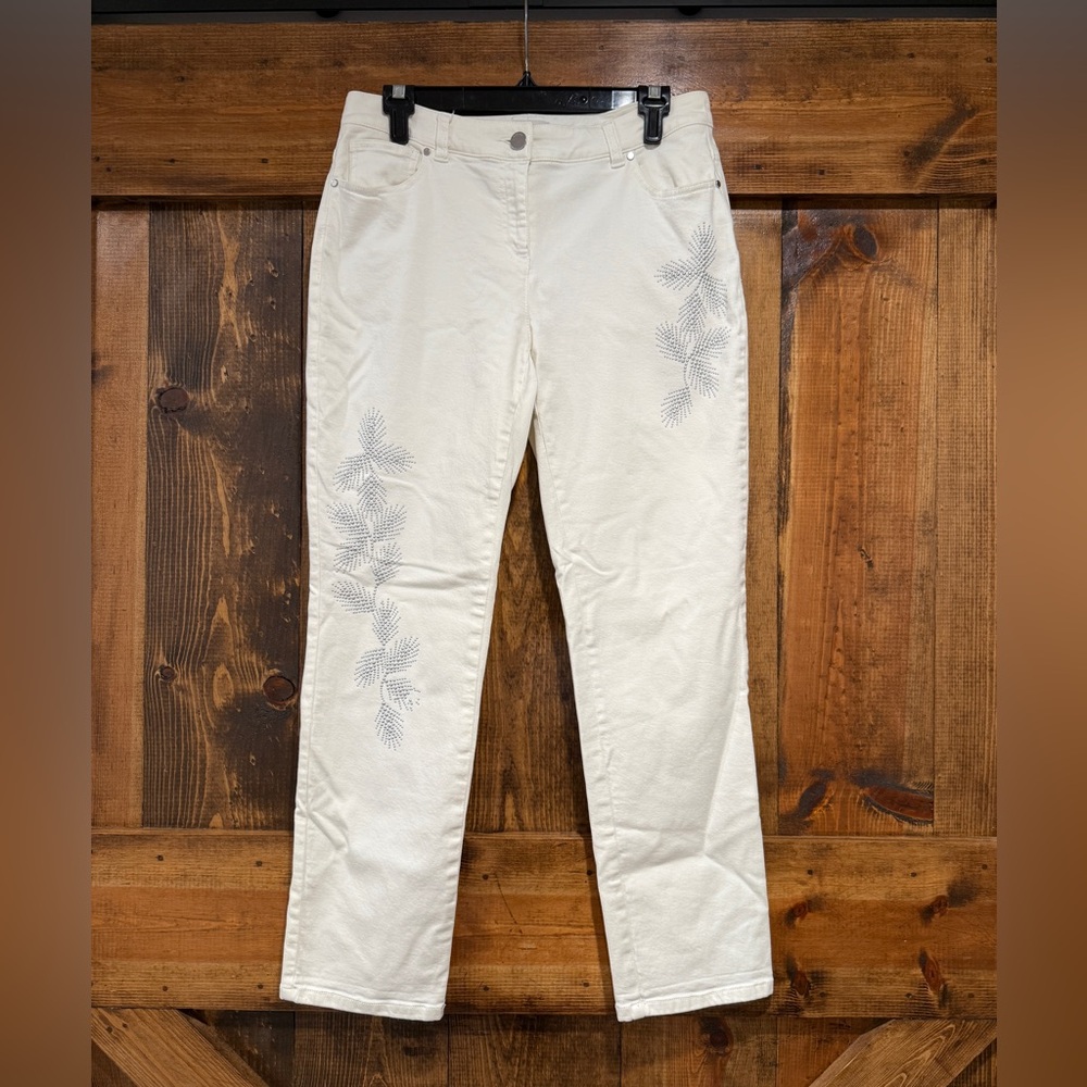 Chico's white denim / silver bling Size 0